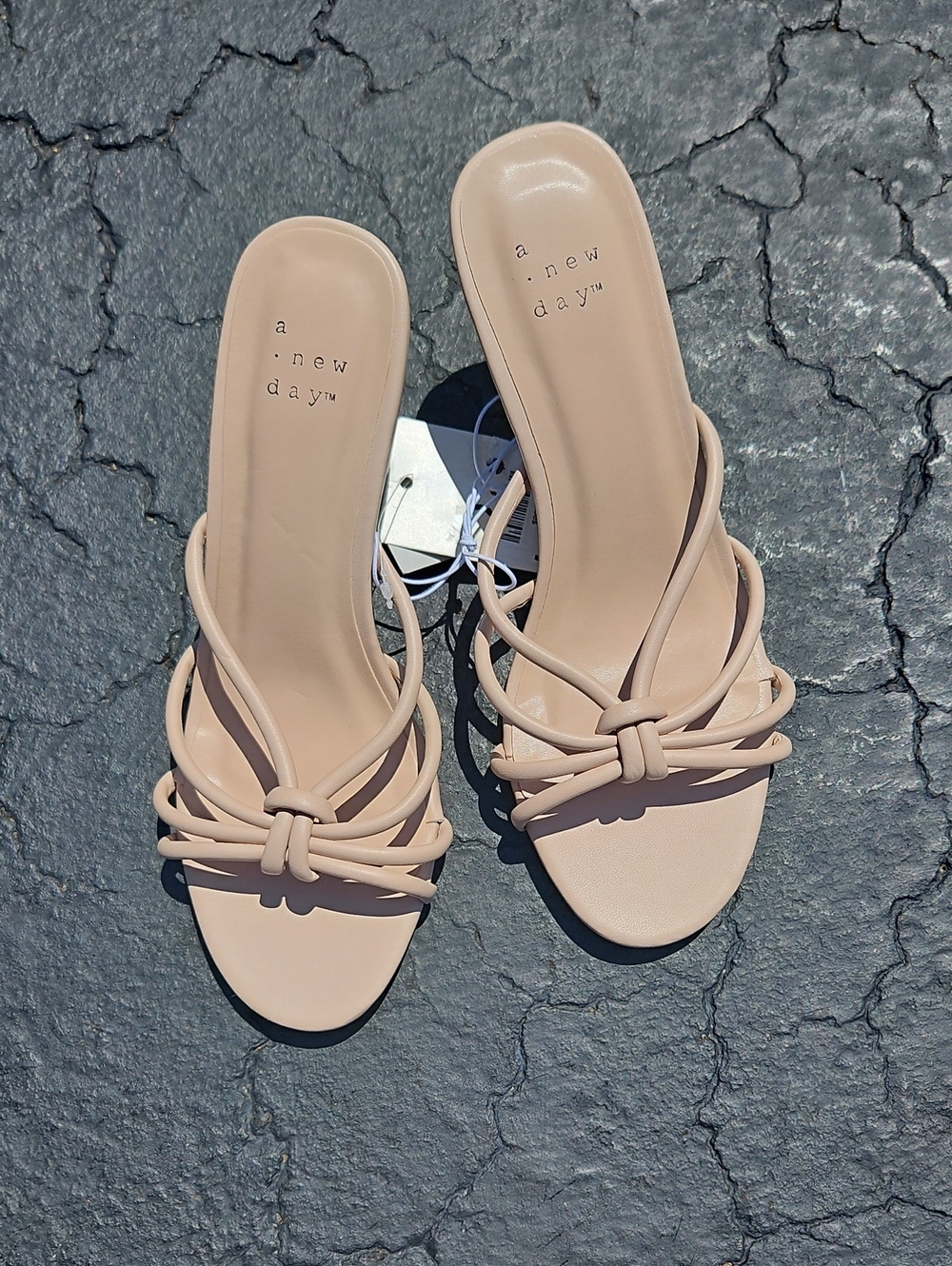 a new day Blush Knot-Strap Slide Heels